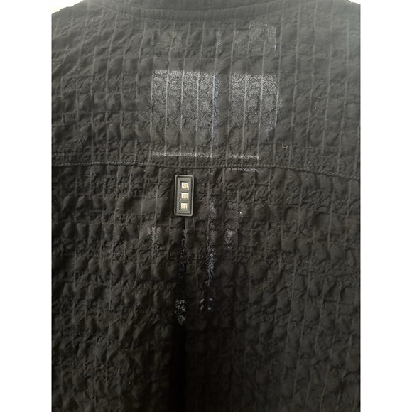 Vintage Jamie Sadock Golf Shirt Black Mock Neck Long Sleeve Snaps Detail Bubble‎ - Picture 8 of 10